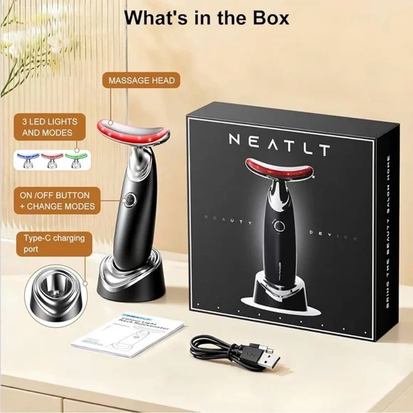 Red Light for Face and Neck, 7-in-1 Face Massager Tool